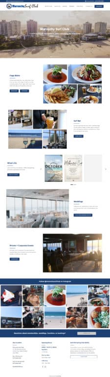 Hospitality Tourism Website Design Maroochydore Surf Club