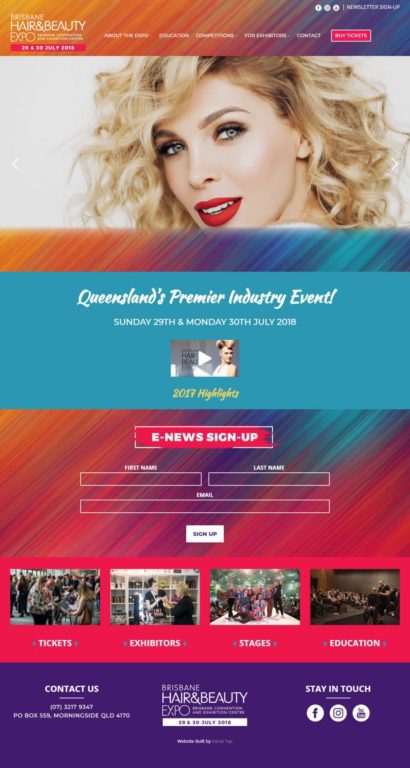 Hospitality Tourism Website Design Brisbane Hair And Beauty Expo