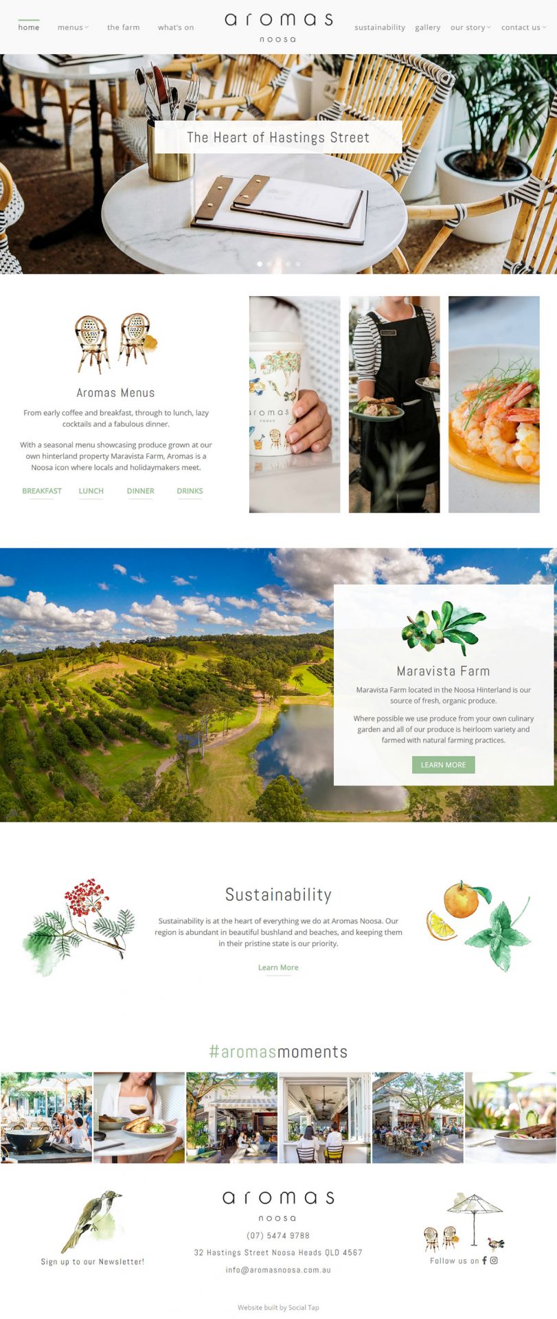 Hospitality Tourism Website Design Aromas 2.0