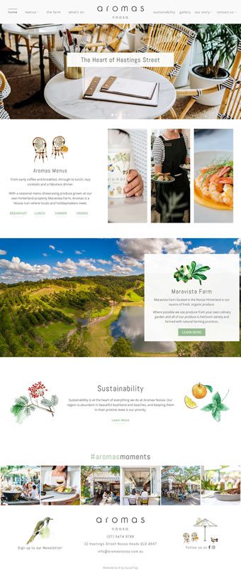 Our Work Hospitality Tourism Website Design Aromas 2.0