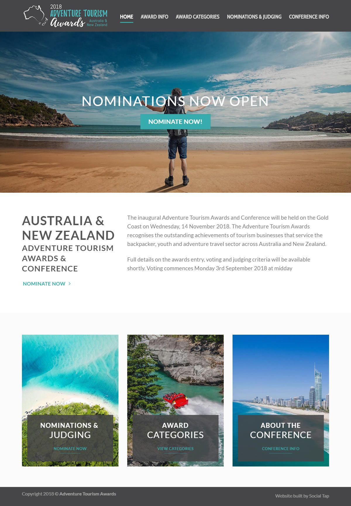 Hospitality Tourism Website Design Adventure Tourism Awards