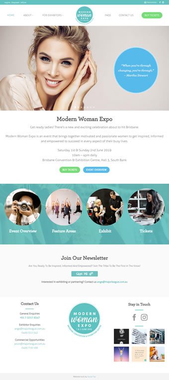 Our Work Hospitality Tourism Website Design Modern Woman Expo