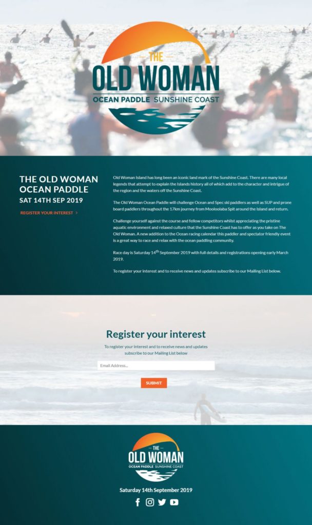 Hospitality Tourism Website Design Old Woman Ocean Paddle