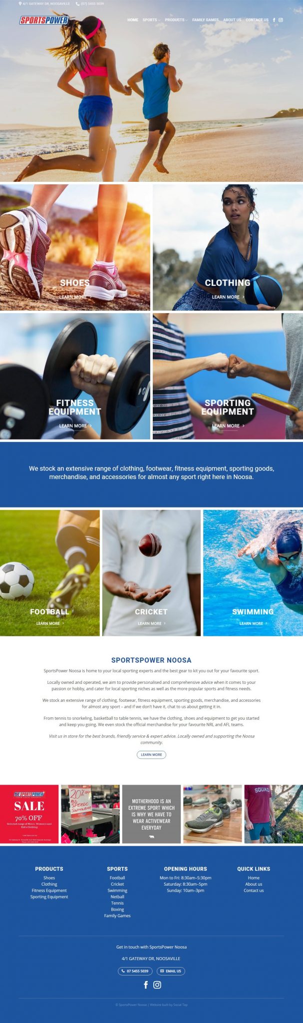 Hospitality Tourism Website Design Sportspower Noosa