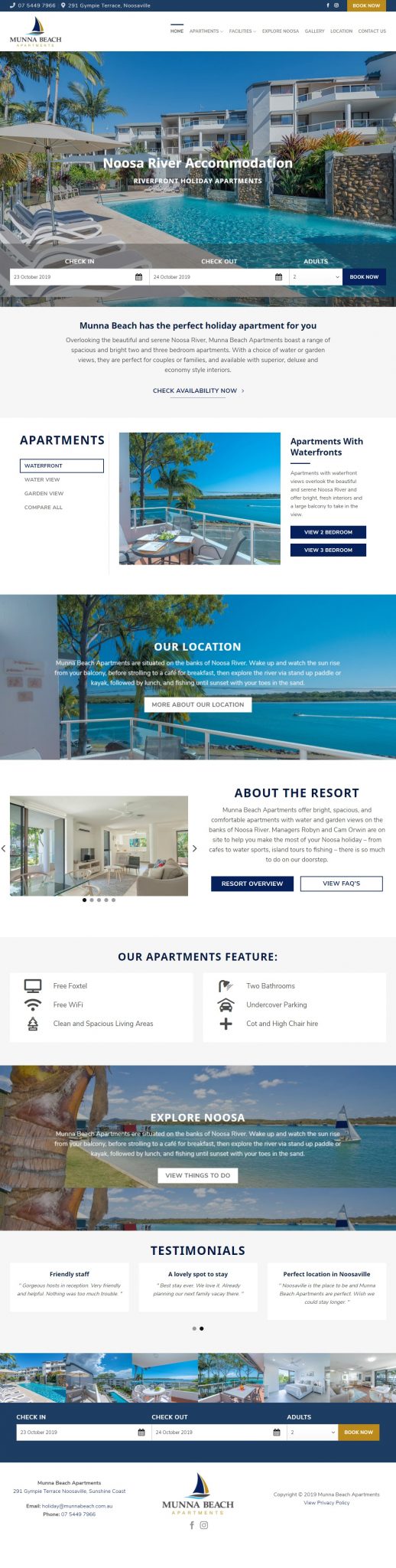 Hospitality Tourism Website Design Munna Beach