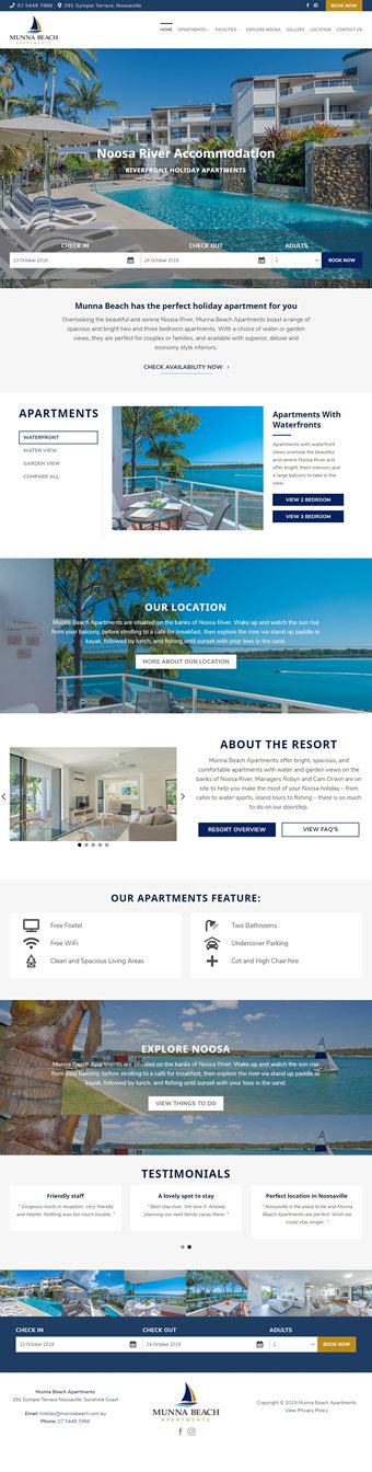 Our Work Hospitality Tourism Website Design Munna Beach