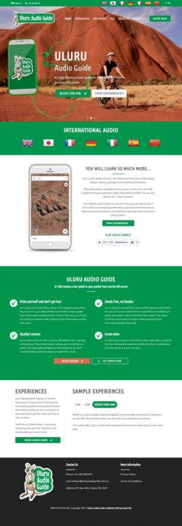 Hospitality Tourism Website Design Uluru Audio Guide