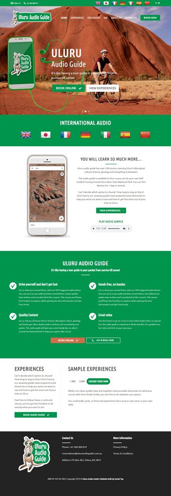 Our Work Hospitality Tourism Website Design Uluru Audio Guide