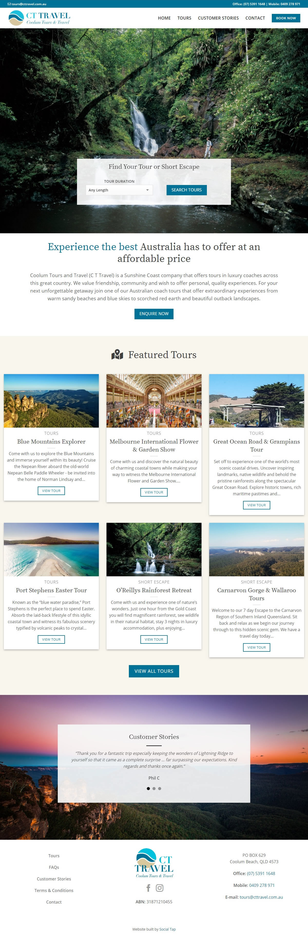 Coolum Tours and Travel Website Design
