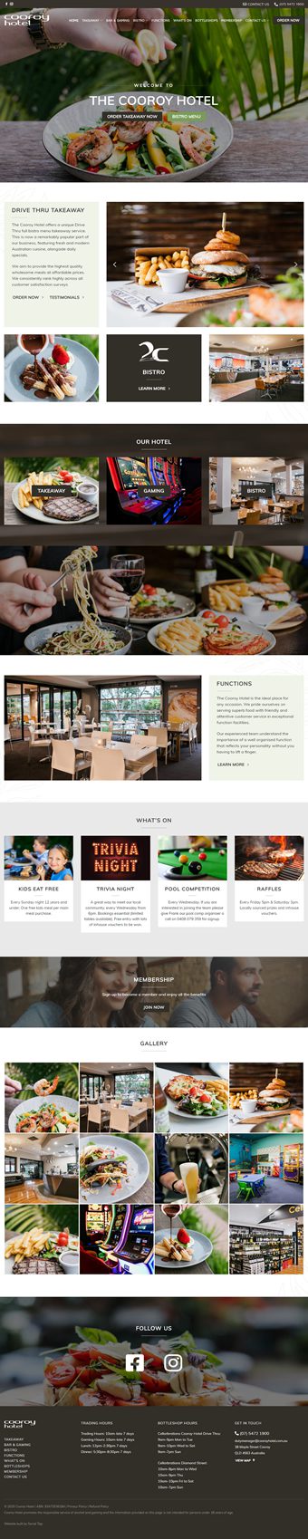 Our Work Hospitality Tourism Website Design Cooroy Hotel