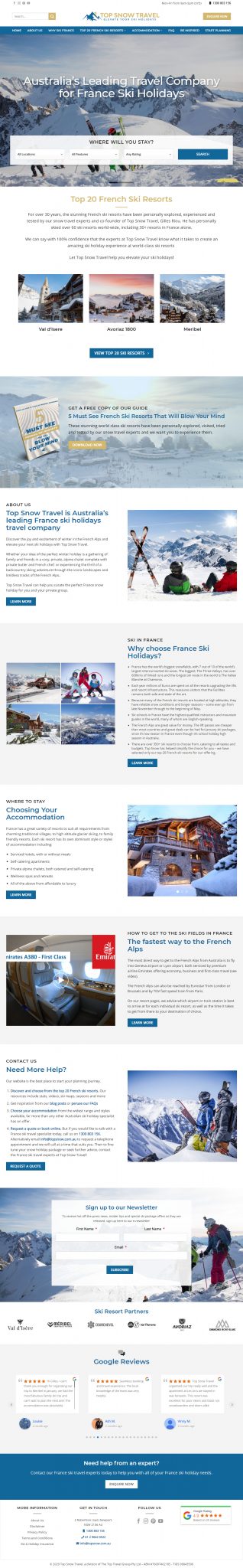 Hospitality Tourism Website Design Top Snow Travel