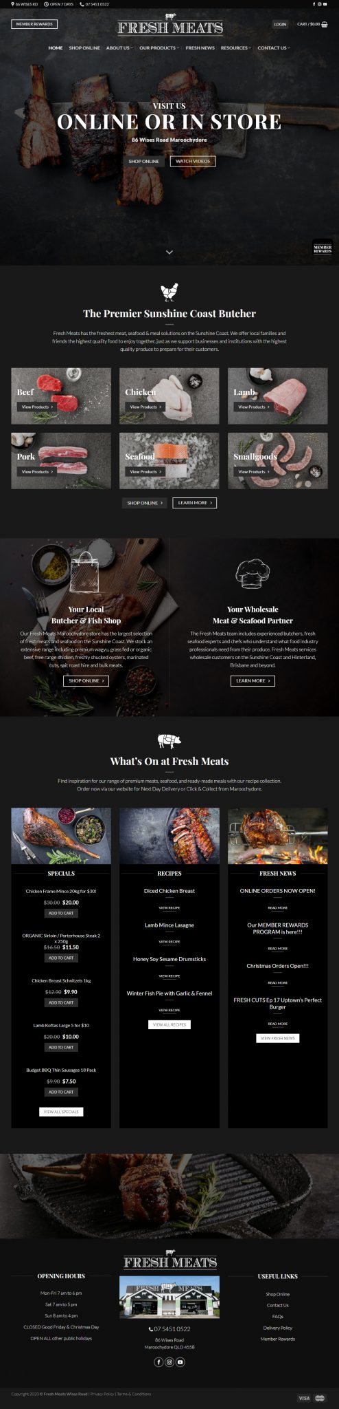 Hospitality Tourism Website Design Fresh Meats