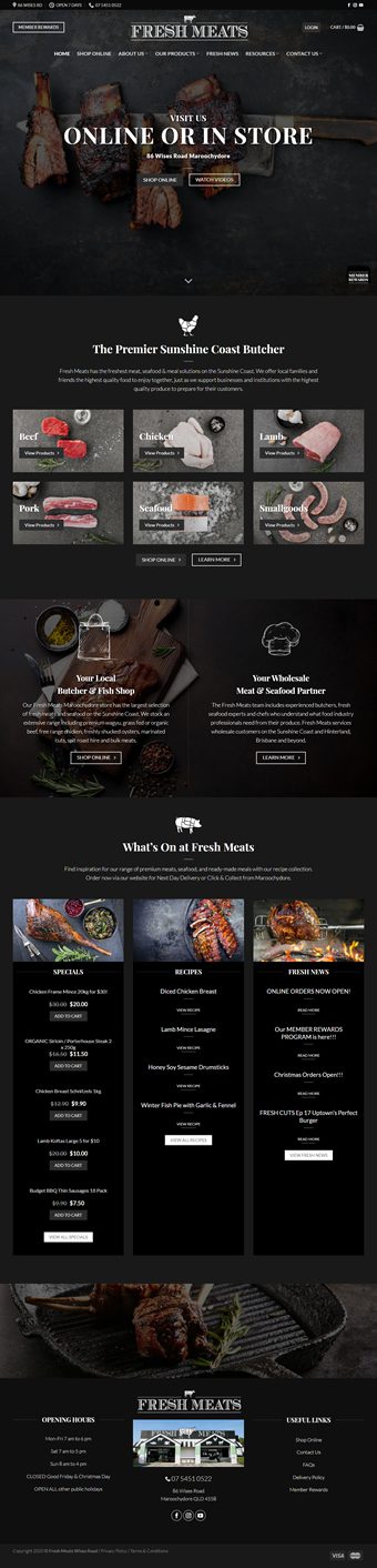 Our Work Hospitality Tourism Website Design Fresh Meats