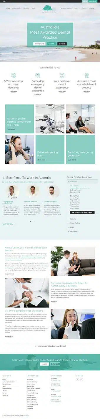 Our Work Hospitality Tourism Website Design Avenue Dental