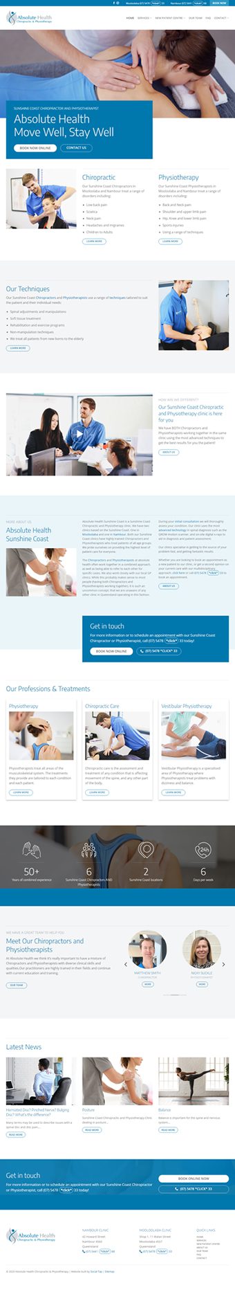 Our Work Hospitality Tourism Website Design Absolute Health And Chiropractic