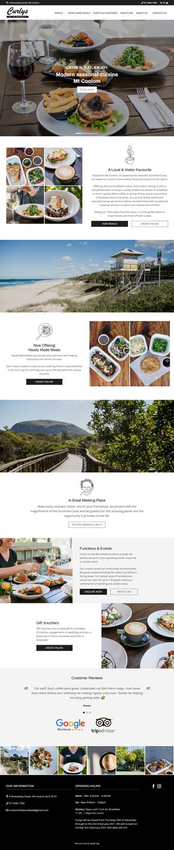 Our Work Hospitality Tourism Website Design Curlys On The Boardwalk
