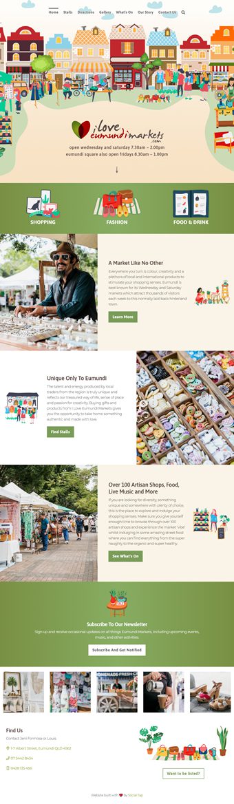 Our Work Hospitality Tourism Website Design I Love Eumundi Markets