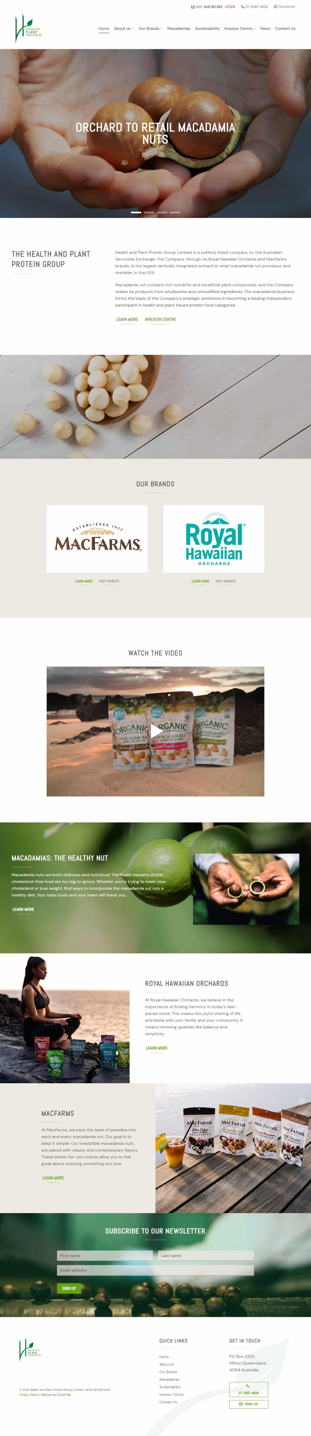 Hospitality Tourism Website Design Health And Plant Protein Group Limited
