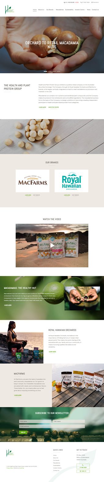 Our Work Hospitality Tourism Website Design Health And Plant Protein Group Limited