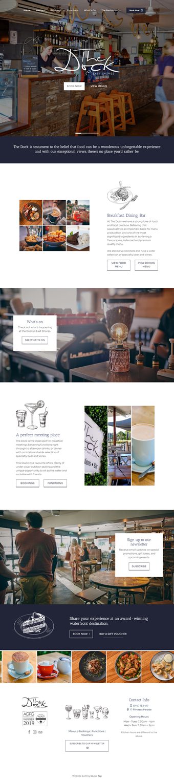 Our Work Hospitality Tourism Website Design The Dock At East Shores