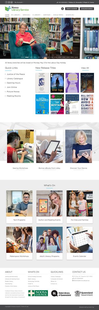 Our Work Hospitality Tourism Website Design Noosa Noosa Library Service
