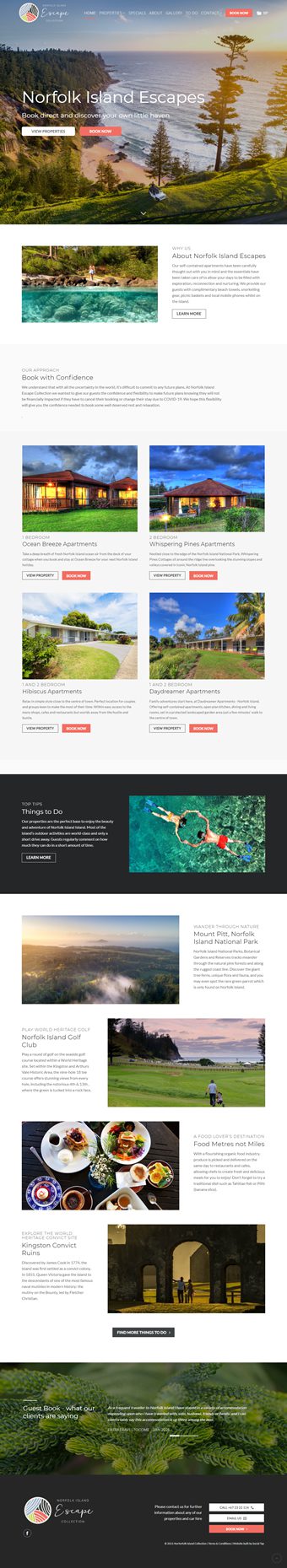 Our Work Hospitality Tourism Website Design Norfolk Island Collective