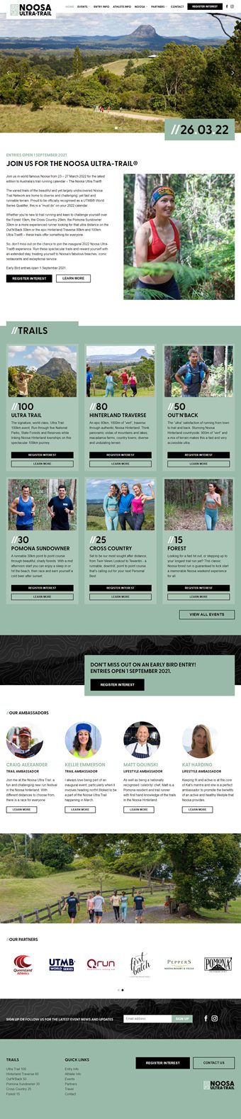 Our Work Hospitality Tourism Website Design Noosa Ultra Trail