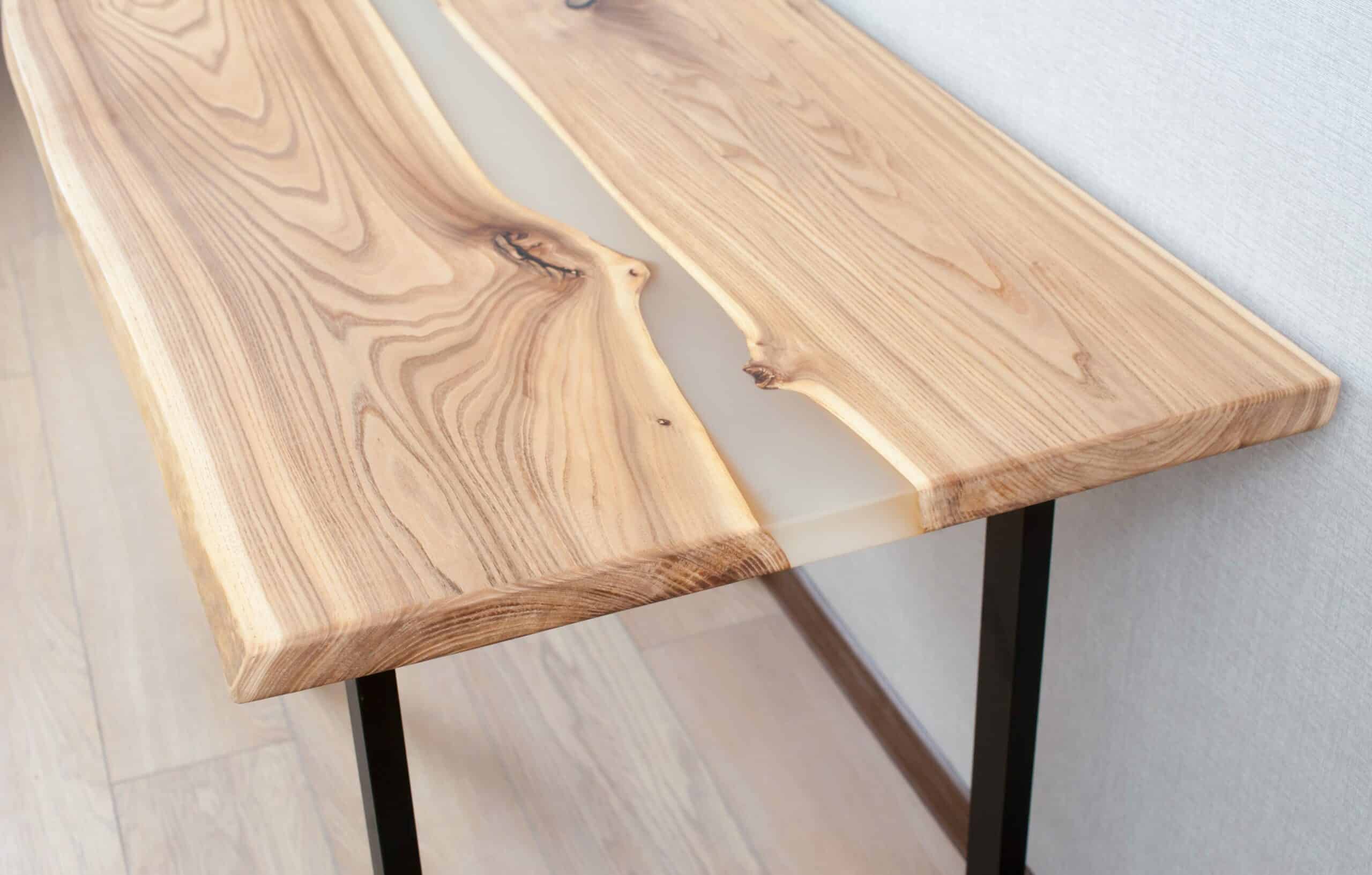 Wooden,stylish,table,made,of,solid,wood,with,epoxy,resin