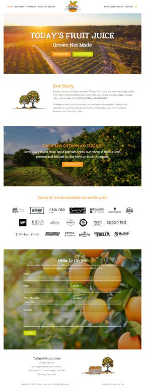 Hospitality Tourism Website Design Todays Fruit Juice