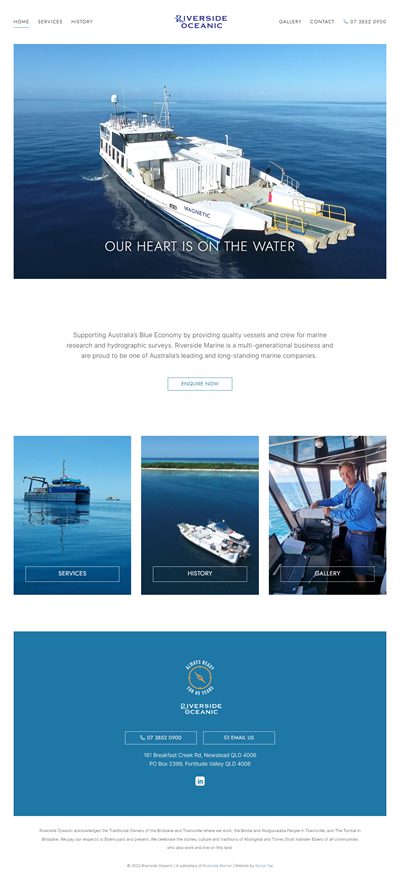 Our Work Hospitality Tourism Website Design Riverside Oceanic