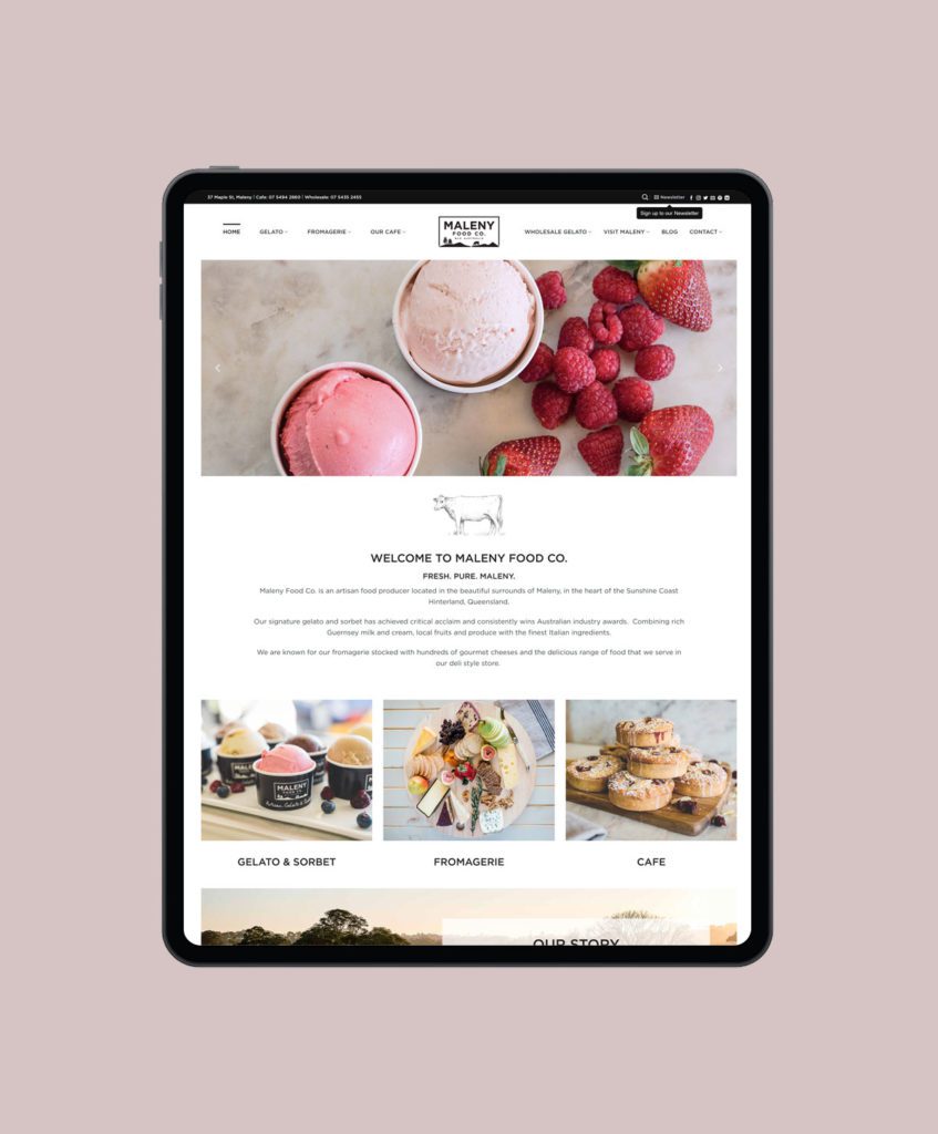 Maleny Food Co Website Tablet