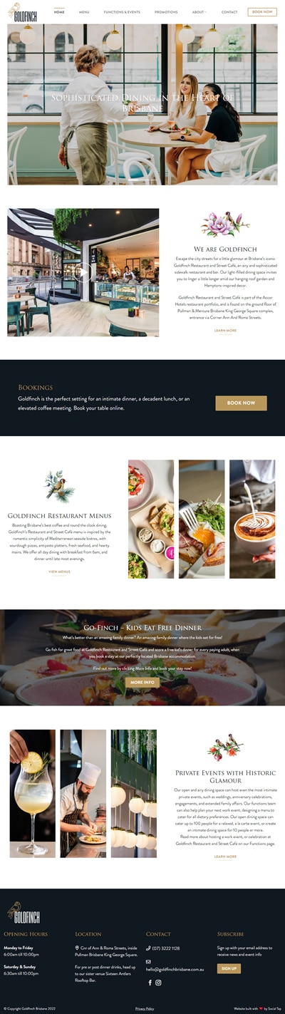 Our Work Hospitality Tourism Website Design Goldfinch