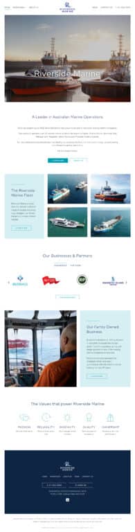 Hospitality Tourism Website Design Riverside Marine