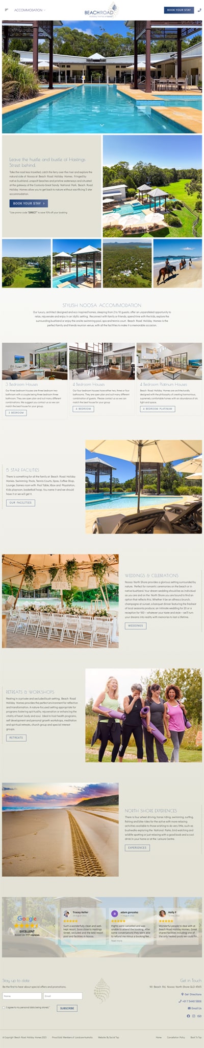 Our Work Hospitality Tourism Website Design Beach Road Holiday Homes