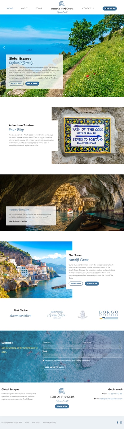 Our Work Hospitality Tourism Website Design Path Of The Gods Amalfi Tours