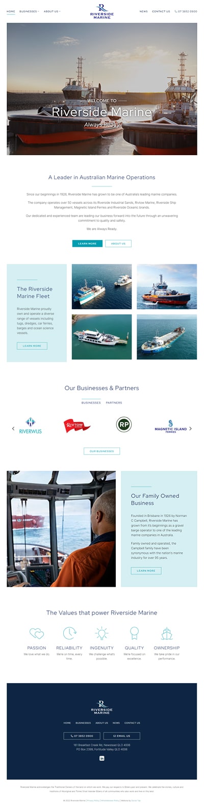 Our Work Hospitality Tourism Website Design Riverside Marine