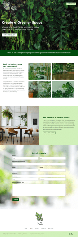 Hospitality Tourism Website Design Cool Plants