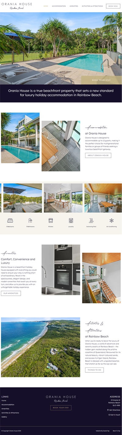 Our Work Hospitality Tourism Website Design Orania House