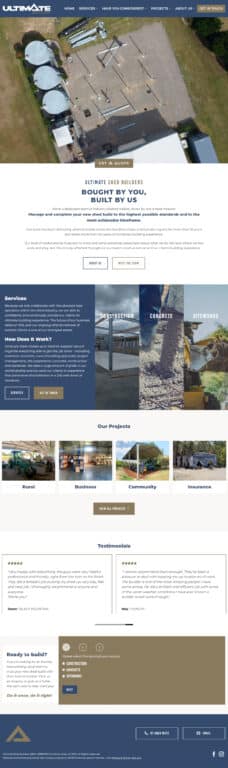 Hospitality Tourism Website Design Ultimate Shed Builders
