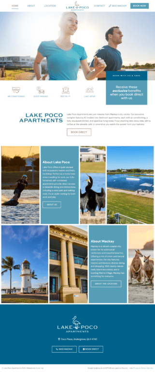 Hospitality Tourism Website Design Lake Poco Apartments