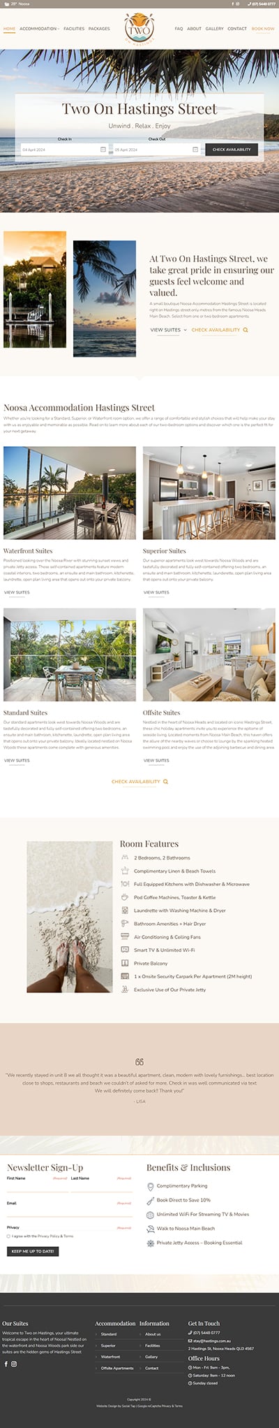 Our Work Hospitality Tourism Website Design Two On Hastings